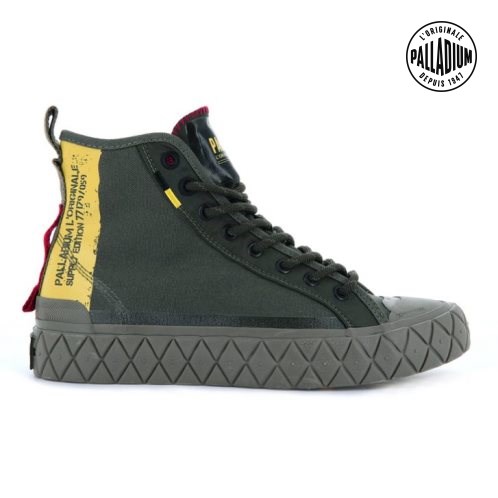 Baskets Palladium Palla Ace Supply Mid High Tops Femme Vert | FR YVB841S